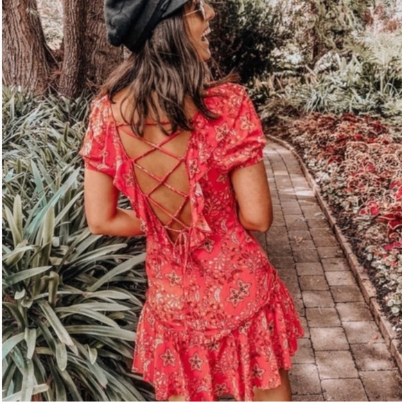 red spell dress